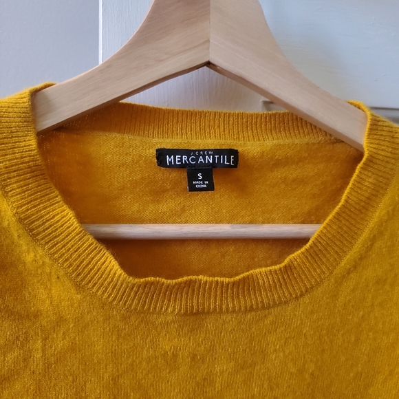 J. Crew Mustard Yellow Crew Neck Sweater - Picture 2 of 6